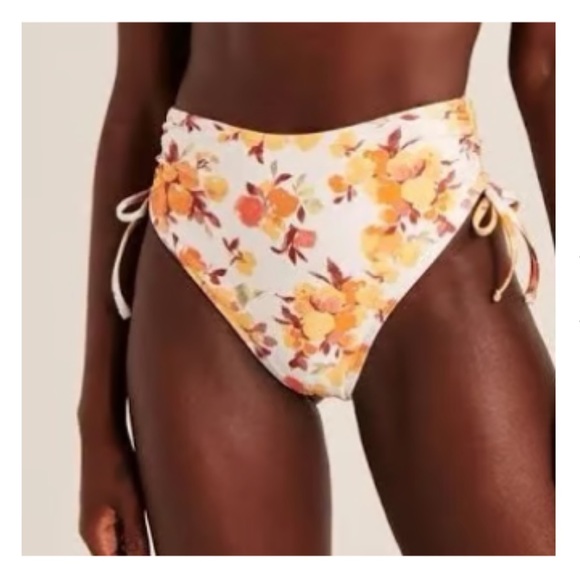 Abercrombie & Fitch Other - NEW Abercrombie & Fitch Cheeky Bikini Bottom White/Orange, Floral High-Waist 
XS